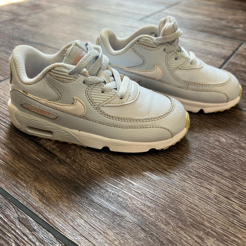 Nike Kids Light Gray and White Sport Sneakers